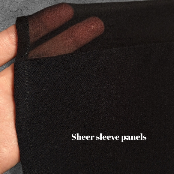 Anthropologie Line & Dot Loose Black Boxy Top Sheer Panels Brass Beading sz XS - Picture 3 of 5